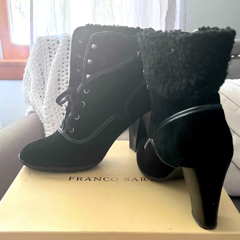 Franco Sarto Women's Ankle Boots Black Sz 10